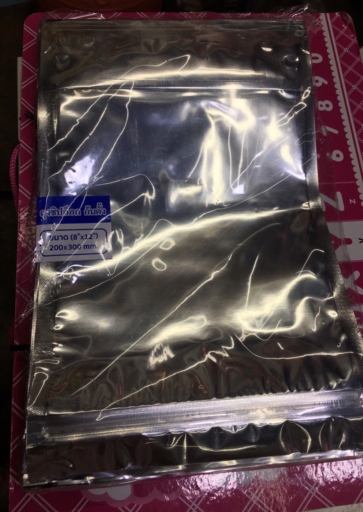 ถุงซิปก้นตั้งเงิน 8x12 นิ้ว*50pcs(ปู)