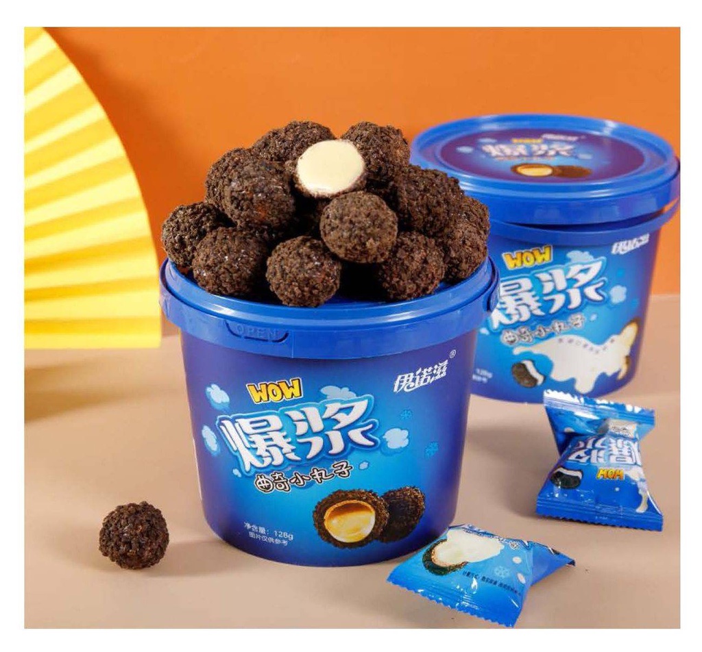 คุกกี้บอลสอดใส้ 128g "ไวท์ช็อคลาวา/สตรอลาวา"