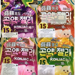 คอนยัคเจลลี่20g*15pcsองุ่น/มะม่วง/พีช/ลิ้นจี่